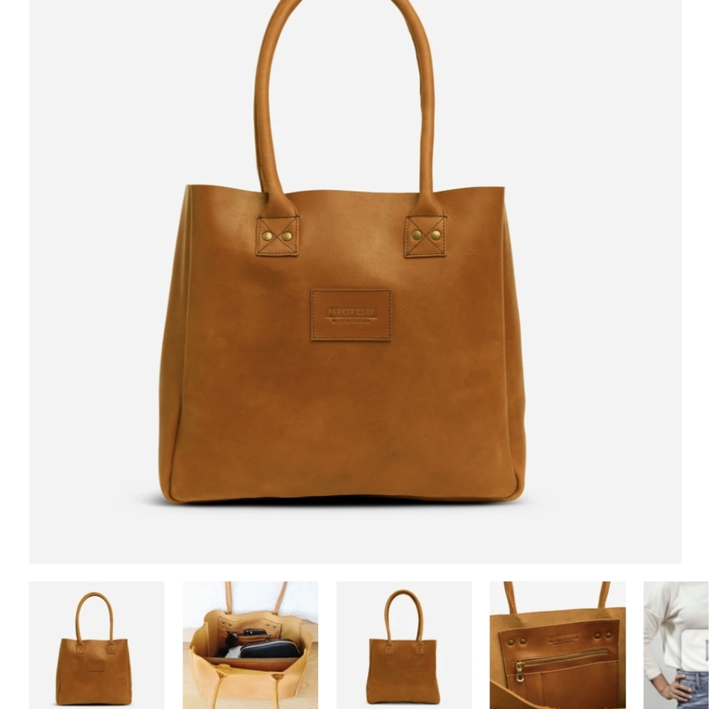 Merkato unlined leather tote Parker Clay